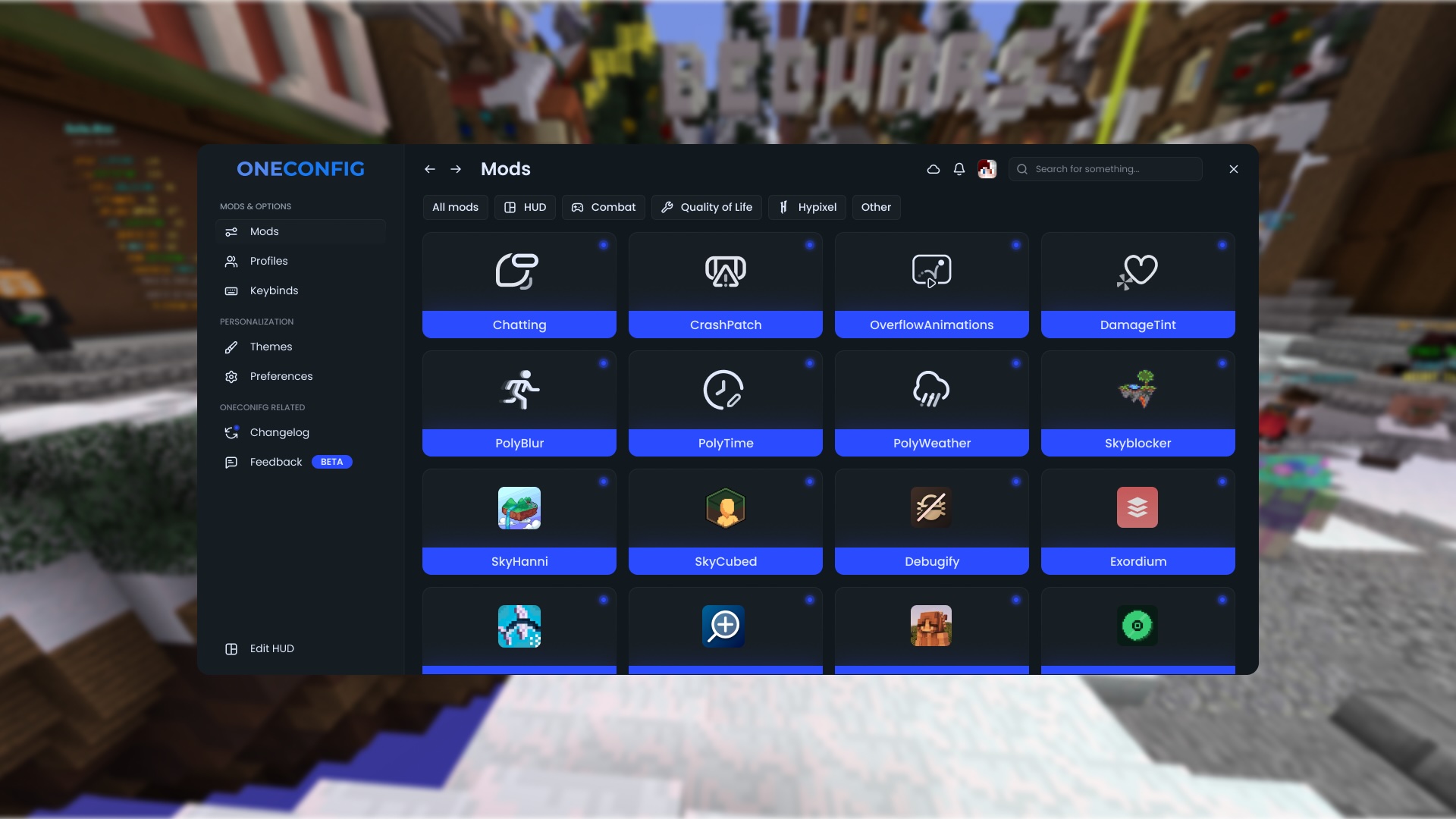 OneConfig mod menu